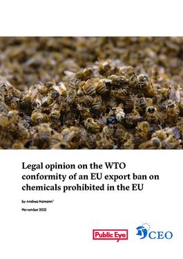 Couverture du rapport: Avis juridique sur l'exportation de pesticides