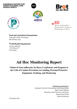 Cover page: Ad Hoc Monitoring Report