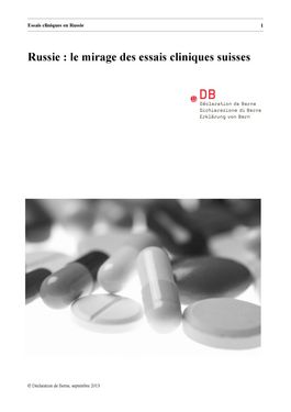 Couverture du rapport: Russie: le mirage des essais cliniques suisses