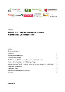 Titelbild Palmöl und die Frei&shy;handels&shy;abkommen mit Malaysia und Indonesien