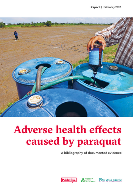 Couverture du rapport: Adverse Health Effects Caused by Paraquat