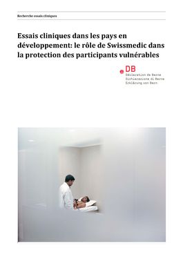 Couverture du rapport: Essais cliniques dans les pays en développement
