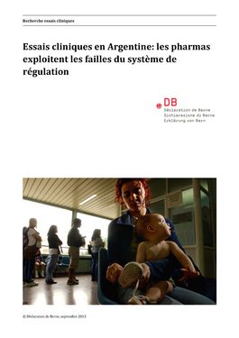 Couverture du rapport: Essais cliniques en Argentine