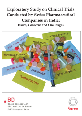 Couverture du rapport: Exploratory Study on Clinical Trials Conducted by Swiss Pharmaceutical Companies in India